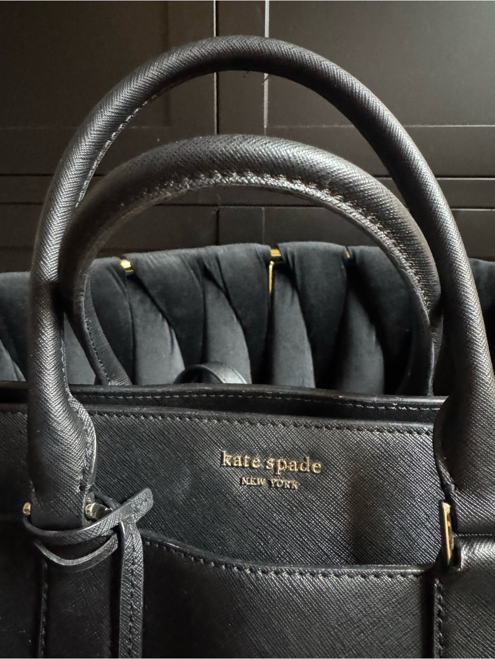 kate spade Black Saffiano Leather Medium Satchel Bag - Picture 3 of 10
